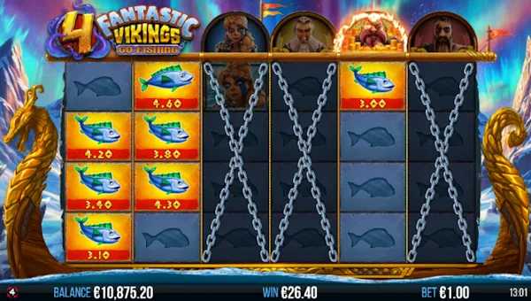 4 Fantastic Vikings Go Fishing bonus game