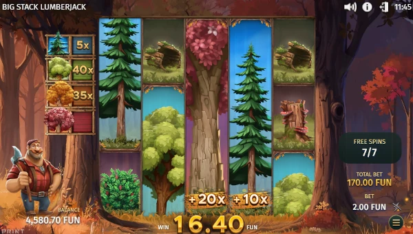 Big Stack Lumberjack bonus game