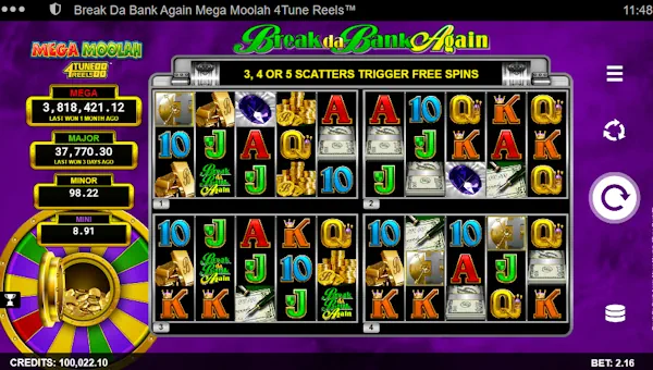 Break Da Bank Again Mega Moolah 4Tune Reels gameplay