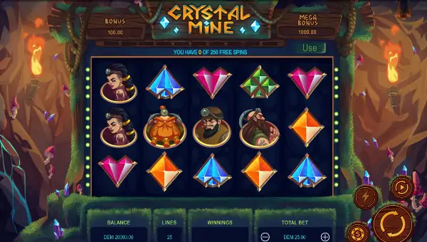 Crystal Mine gameplay