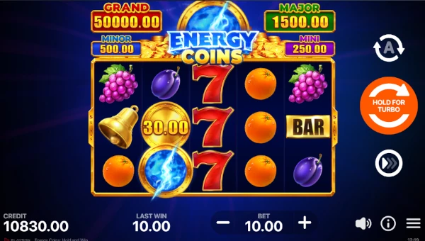 Energy Coins Hold and Win gameplay