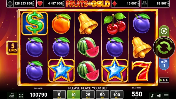 Fruits and Gold gameplay