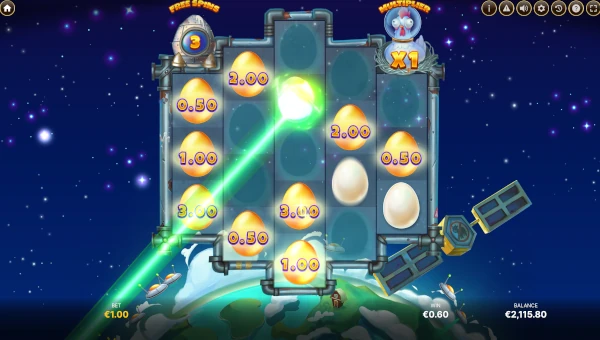 Golden Egg Invaders bonus game