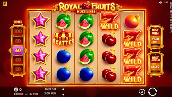 Royal Fruits Multilines gameplay