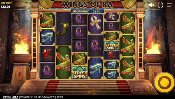 Wings of Ra Megaways gameplay